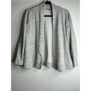 LOFT Marled Open Front Cardigan Sweater Size Small S Gray Thick Cozy